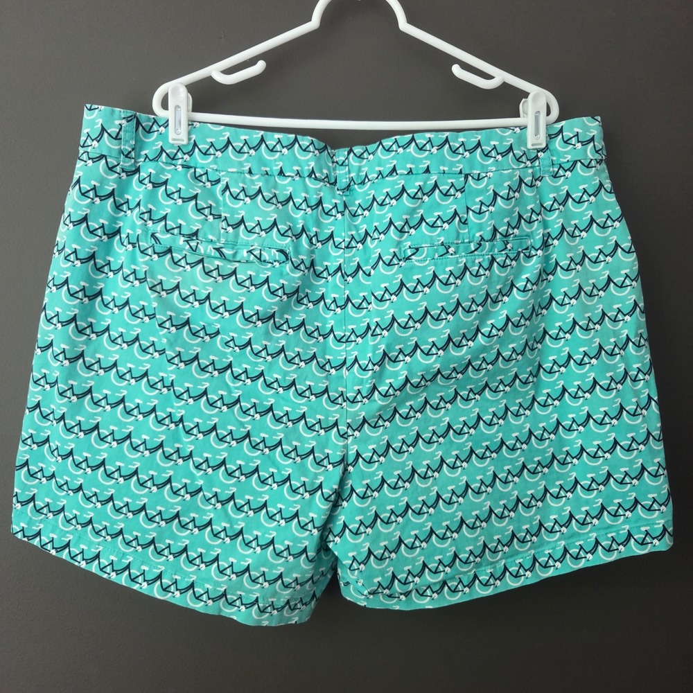 Crown & Ivy Woman 22W Aqua Bicycle Print Chino Shorts Plus Size Stretch Cotton - Picture 2 of 5